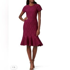 Shoshanna Burgundy Midi Dress
